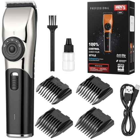 AYBUY Tondeuse Cheveux Hommes, Tondeuse à Cheveux Professionnelle | Tondeuses Barbe Homme Charge USB, Rasoir Electriques Cheveuxs, pour Famille