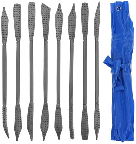 QWORK® 8-teiliges Raspelfeilen-Set, Doppelseitige Raspel, für Holz und Speckstein Präzise Handarbeit