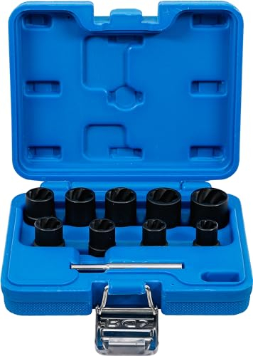 BGS 5265 | Spiral-Profil-Steckschlüssel-Satz / Schraubenausdreher | 10 mm (3/8) | SW 10 - 19 mm | 10-tlg.