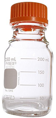 Pyrex 1395-2LCNEa 2L Round Media Storage Bottles, with GL45 Screw Cap, E, Glass