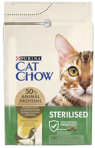 PURINA CAT CHOW | Adulte | Croquettes pour Chat Stérilisé | NaturiumTM | Poulet | Sac | Lot de 1 x 3 kg
