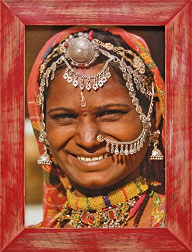 Henzo India 30x40 rot Bilderrahmen, Holz, 30 x 40 x 1.5 cm