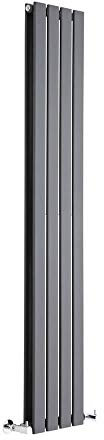 Milano Alpha Anthracite Vertical Double Flat Panel Radiator - 1600mm x 280mm