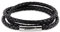 Auroris Echtleder Kette/Armband geflochten 5MM Farbe: schwarz mit Hebeldruckverschluss aus Edelstahl - Länge: 70cm