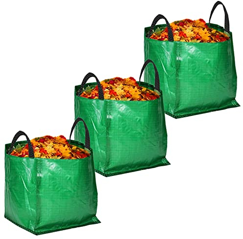 SPARES2GO Large Extra Strong Garden Waste Rubbish Bag Sack (120 Litre, Pack of 3)
