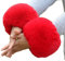 Cheerlife Damen Mädchen Faux Fell Pelz Armstulpen Stulpen Manschetten Fellstulpen Handschuhe Herbst Winter Rot
