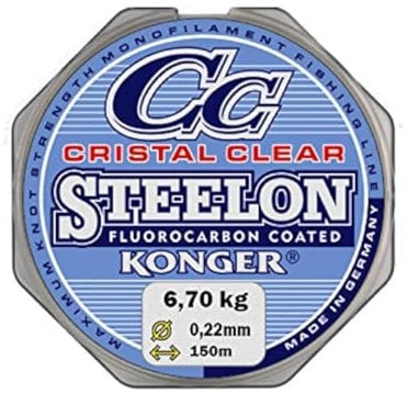 Konger Angelschnur Cristal Clear Fluorocarbon Coated 0,12-0,50mm/150m Monofile Super stark ! (0,22mm / 6,70kg)