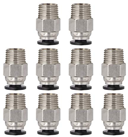 UKCOCO PC4-M10 Stecker: gerade Pneumatische PTFE Tube Push Schnellverschraubung - PC4-M10 Pneumatik Verbinder, PC4-M10 Gerader Pneumatischer für 3D-Drucker 10 Stück