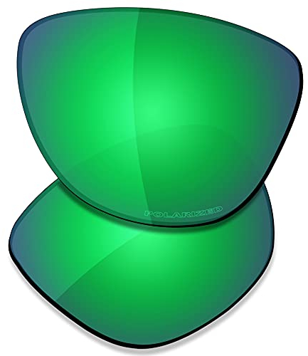 SAUCER Verres de rechange haut de gamme pour lunettes de soleil Oakley Frogskins OO9013 | Frogskins Low Bridge Fit OO9245 Lunettes de soleil haute défense – Vert jade polarisé