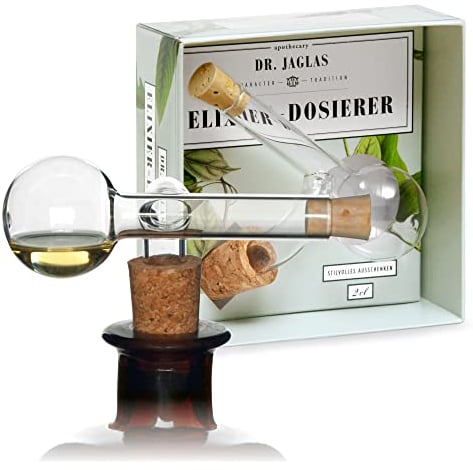 DR. JAGLAS Distributeur de Liqueur Elixir - Verseur pour spiritueux - Bouteilles - Bec verseur et portionneur - 2 cl - Distributeur de Liqueur - Distributeur de Bouteille - Diamètre : 1,8 cm