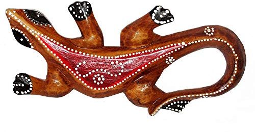 Wandbild Gecko Wandfigur Echse Eidechse Salamander Wanddeko Wandschmuck Afrikafigur Geschenk-Idee