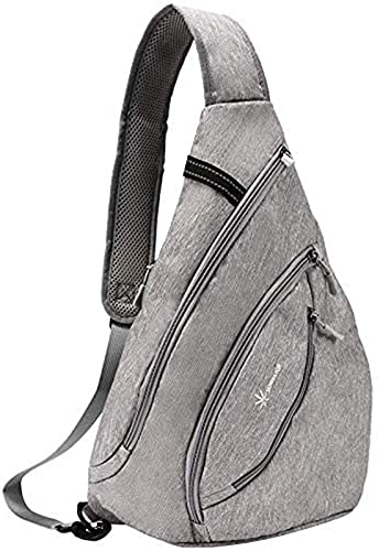 SUNSEATON Sling Rucksack, Crossbody Bag Wasserdicht, Gym Schulterrucksack, Sling Bag für Outdoor Wandern Camping (Grau)