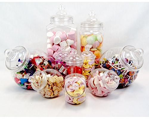 Purple Square 10 Jar Retro Pick & Mix Victorian Sweet Shop Candy Buffet Kit Party Pack