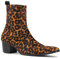 OSSTONE Stivaletto da Uomo Chukka crine di Cavallo Stivaletti firmati Scarpe Casual Tacco Chelsea Stivali Stampe di Leopardo OS-JY012-IT 10 Marrone Chiaro