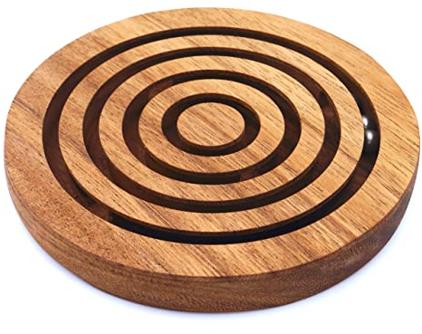 ROMBOL Murmelspiel - Geschicklichkeitsspiel für jedes Alter, Geduldspiel aus Holz