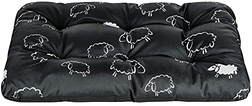 SuperKissen24. Hundebett Hundekissen Hundematratze Tierbett für Kleine, Mittlere und Grosse Hunde - Wasserdicht, Waschbar - Größe M - Schwarz und Grau - Schaf