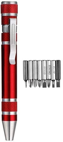 9 pièces mini tournevis multifonction ensemble 8 en 1 Gadgets durables réparation poignée de stylo en aluminium trousse à outils à fentes croisées