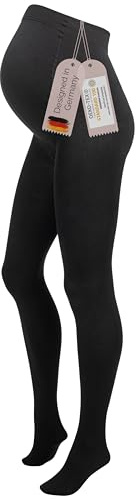 Herzmutter Umstandsstrumpfhose Thermo OekoTex blickdicht-matt Schwarz 1700 | Warme Schwangerschaftsstrumpfhose Winter