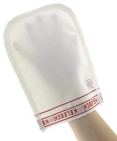 d'moRe Kese - Peeling Handschuhe Körper - Peeling Schwamm und Eingewachsene Haare Behandlung - Körperwaschbürste - Massagehandschuh für Hamam und Dusche - Tote Haut Entferner - Dick