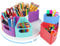 ZERUIDM Rotierende Stiftehalter Schreibtisch Organizer, Kinder Rotation Stifte Organizer mit 9 Fächern, Großes Fassungsvermögen Multifunktionaler Organizer für Zuhause und Büro