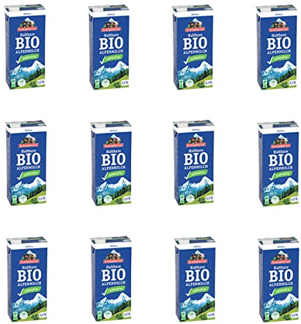 Berchtesgadener Land - Haltbare Alpenmilch 1,5% fett laktosefrei bio - 1 l - 12er Pack