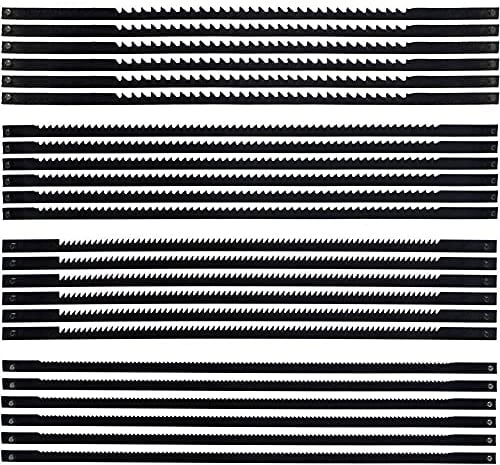 Garta 24 StüCk DekupiersäGe BläTter Scrollen 127 Mm Kohlenstoff Stahl LaubsäGe BläTter mit Kreuz Stift 10/15/18/24 ZäHne Standard Schnitt SäGe BläTter