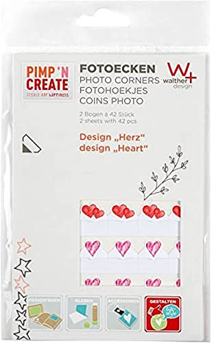 walther design Fotoecken rot 2 Bogen mit a 42 Fotoecken Fotoecken im Herzdesign PIMP AND CREATE FE084H