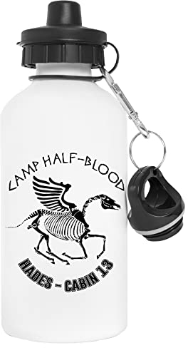 Camp Half-Blood Hades - Cabin 13 Bouteille d'eau Blanc Aluminium Réutilisable Water Bottle White Reusable