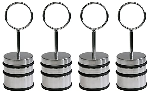 4er Set Türstopper Edelstahl mit Griff Türpuffer Massiv 1,1 kg Boden Puffer Bodentürpuffer Gummipuffer Rutschfest Tür Stopper Gummiert
