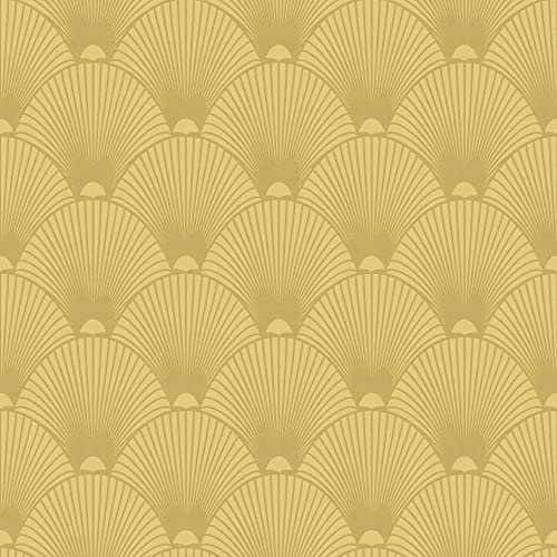 Superfresco Easy Papier Peint intissé Art déco Glamour 1005 x 52cm Ocre | Revêtement Mural, Tapisserie | Ambiance Facile à Poser et à enlever
