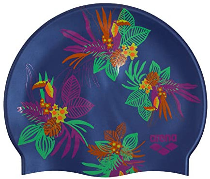 Arena Bonnet de Natation Unisexe en Silicone imprimé 2 pour Adultes, entraînement et Course, 100% Silicone, sans Rides, Toucans
