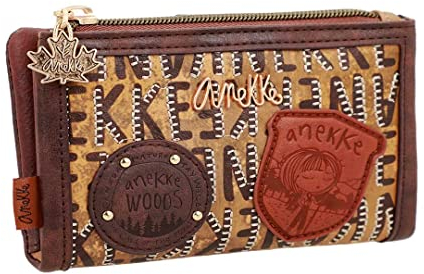 Anekke Damen Geldbörse 14 cm Braun Wildleder Beutel