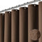 Dynamene Rideau de douche en tissu gaufré texturé très résistant, 256 g/m² avec 12 crochets en plastique pour salle de bain, 183 x 183 cm, marron