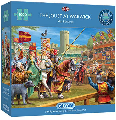 Gibsons The Joust at Warwick 1000 Piece Jigsaw Puzzle for Adults | Medieval Castle Beautiful Artwork | Sustainable Premium 100% Recycled Board | Great Gift | Gibsons Games