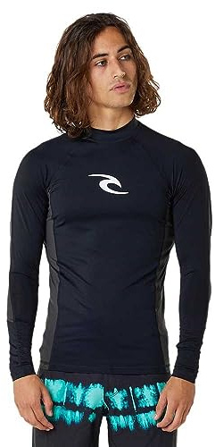 RIP CURL Men's Waves UPF 50 Performance Long Sleeve Rashguard Rash Guard Shirt (Pack of 1)