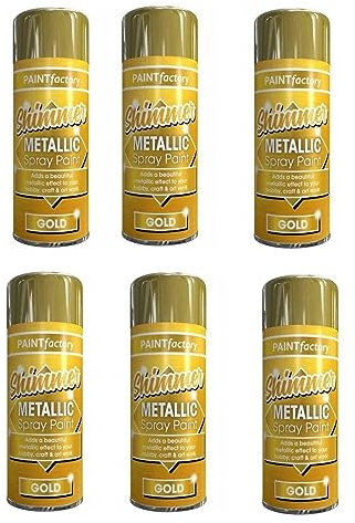 PNJB Metallic Gold Spray Paint (200ml) - Multipurpose Use Spray For Metal, Wooden Furniture, Interior & Exterior Decoration, Go-To Solution, Long-Lasting, Shimmering Finish (4)