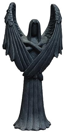 Imtrub Deko Figur Engel Statue, Schwarz Skulptur mit Flügel, Edles Accessoire für den Wohnbereich, Dekoobjekt, Dekoration Wohnzimmer, Kleine Skulptur, Stehend, Harz