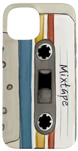 Hülle für iPhone 15 Retro Mixtape Aquarell Nostalgie Funky Oldschool Kassette