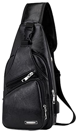 Changtai Sling Chest Crossbody Bag, Wasserdicht Leder Schultertasche Brusttasche Backpack Umhängetasche Tasche Shoulder Bag Messenger-Bags für Männer und Frauen, die Outdoor-Sportarten wandern