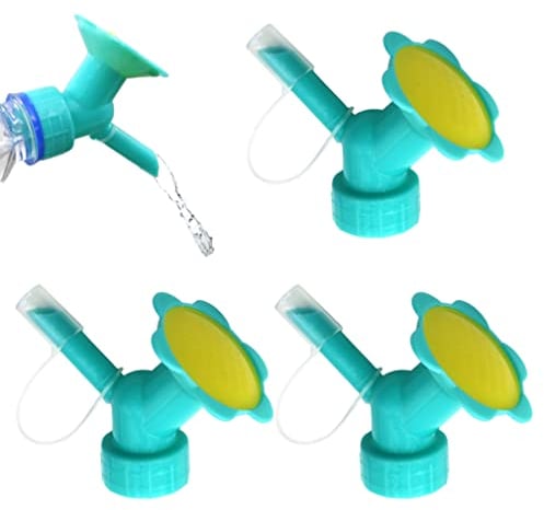 QmjdDymx 4Pcs Bottle Top Waterers, Bottle Cap Sprinkler Dual Head Bottle Watering Spout Bottle Top Sprinkler for Garden Tool Bottle Watering Spout
