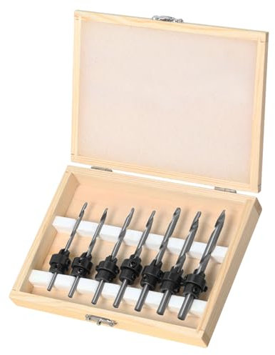 CENMOO Schraubenbohrer, Senkbohrer-Set, glatter Kegellochbohrer, präziser Senkkopfbohrer, konische Bohrer, Lochbohrer, Akkuschrauber für Holzmöbel, Tischlar, Mechaniker, Loch
