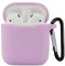 Earphone Case Cover for Apple Airpods 1st Gen/2nd Gen, Soft Silicone Protector with Keychain Designed for Airpods 2/1 Charging Case (Purple)