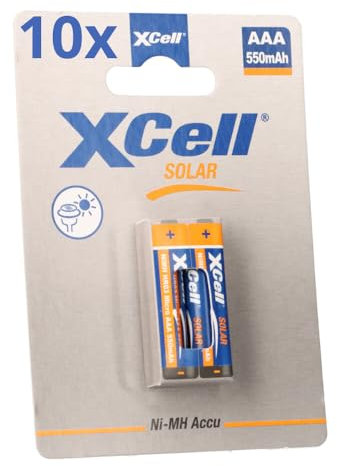 XCell Lot de 20 piles solaires X550AAA Micro NI-MH 1,2 V 550 mAh