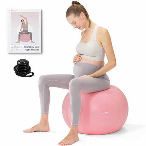 YOTTOY Geburts-Yoga-Ball, 1,8 mm dicker Schwangerschafts-Übungsball für die Arbeitsvorbereitung & Schwangerschaftsphysiotherapie, inklusive Pumpe