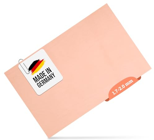 Lederstücke für Lederhandwerk -Punzierleder – Bastelleder Zuschnitt - Blankleder – Dickleder - 200mm x 300mm vegetabil gegerbte Rindsleder - Buchbinder Leder – Sattlerleder (1.7-2.0mm)