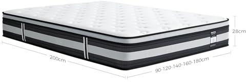 Inofia Matratze H3/H4 90×200 28cm 7-Zonen Federkernmatratze,KühlNest Taschenfederkernmatratze,Öko-Tex Zertifizierter Tonnentaschenfederkernmatratze-100 Nächte Probeschlafen