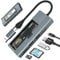 Reagle Hub USB-C & M.2 SSD Boîtier avec Power Delivery 100 W, USB 3.2 Gen 2, lecteur de carte SD/microSD, boîtier en aluminium avec LED RVB, pour NVMe SATA M.2 SSD, transmission 10 Gbps