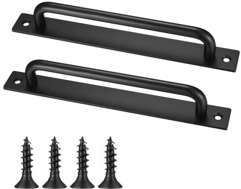 Tiradores Puertas Correderas,2 Pcs Tiradores de Puerta de Granero Tirador Puerta Exterior Tiradores de Puerta Corredera con Placa con Tornillo para Cobertizo,Armario,Cajón (212 mm)