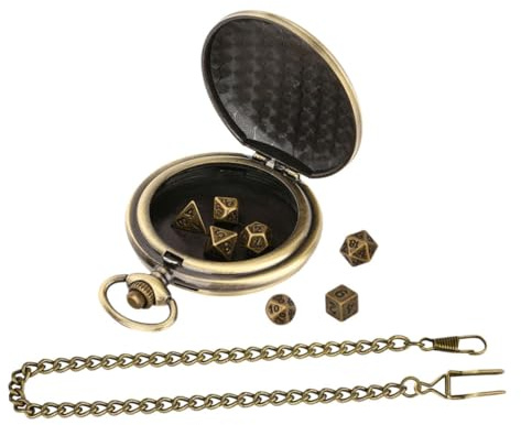SHERCHPRY Kleiner Metall Würfelset mit Taschenuhrgehäuse Langlebige Dekorative Würfel für Partyspiele und Brettspiele Robustes Uhrenzubehör für Würfelsammler