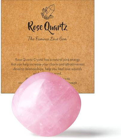 SAHOOTTIE Rose Quartz Crystal 1.6-1.8 Rose Quartz Gemstones Healing Crystal Rose Quartz Polished Gemstone Tumbled Stone Rose Quartz Pocket Stone for Crystal Lovers Beginners Collectors 1pc
